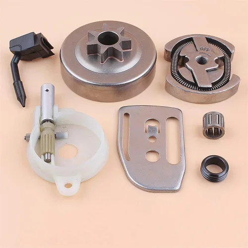 Vista 3 de Kit de engranaje de engrasador y tambor de embrague de bomba de aceite para motosierras Husqvarna 41 136 137 141 142 motosierras 530014410