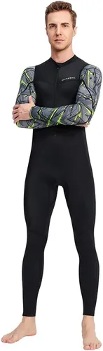 Vista 5 de Skins de buceo para mujeres y hombres, traje de baño de cuerpo completo, rashguard, piel de buceo, traje de neopreno delgado, de una pieza, manga