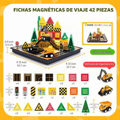 Vista 2 de hahaland Mini azulejos magnéticos juguetes de construcción de viaje