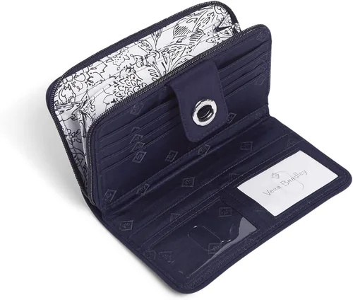 Vista 3 de Cartera Turnlock de microfibra para mujer con protección RFID