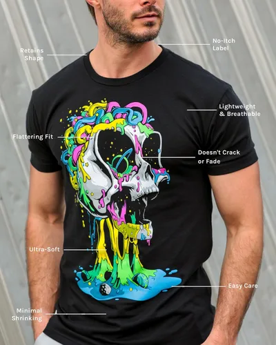 Vista 3 de INTO THE AM - Camisetas gráficas para hombre, frescas, ligeras, entalladas, diseño estampado de naturaleza, talla S a 4XL