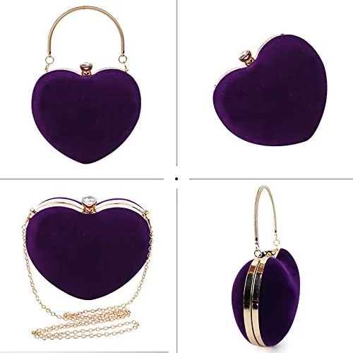 Vista 4 de Sun Kea Bolso de mano con forma de corazón para mujer, bolso de mano elegante, bolso de hombro