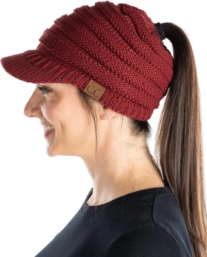 Vista 113 de Funky Junque - Gorro para mujer con ranura para cola de caballo