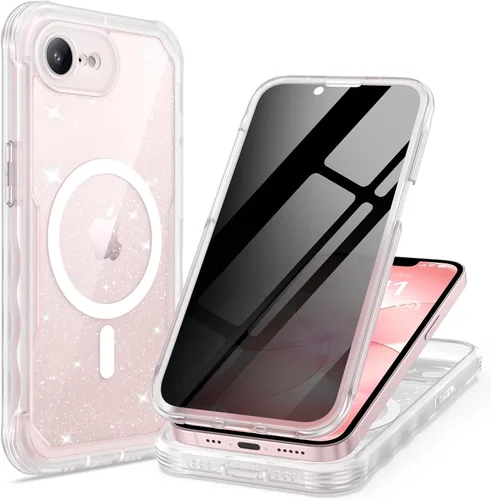Vista 29 de seacosmo para iPhone Air Funda, Carcasa Completa con Protector de Privacidad de Vidrio Templado 9H Integrado y Protector de Lente de Cámara