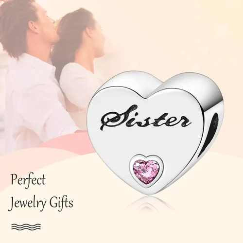 Vista 3 de Annmors Family Charm Love your Dad Mon Sister Infinity Charm fits Bracelets, 925 Sterling Silver-Lucky Charm for Woman Pendant Bead, Jewelry Beads