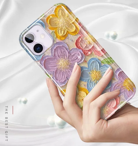 Vista 3 de luolnh Funda compatible con iPhone 11, iPhone 11 para mujer, brillante, bonita funda protectora de silicona suave para iPhone 11 (multicolor)