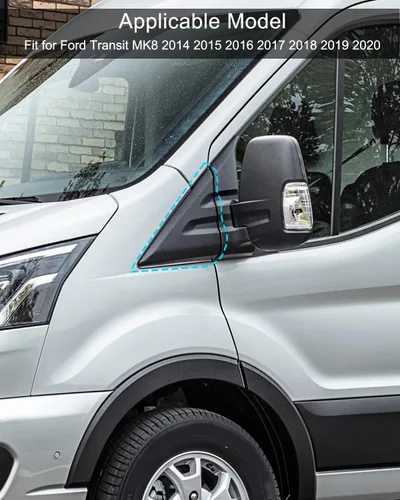 Vista 2 de Espejo retrovisor delantero externo izquierdo A placa triangular para Ford Transit MK8 2014 2015 2016 2017 2018 2019 2020 Reemplazo BK31-V16004-AD