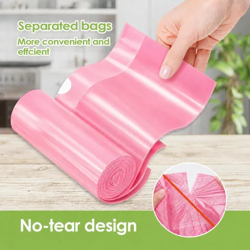Vista 3 de 4 Gallon 312 Counts Strong Drawstring Trash Bags Garbage Bags by Teivio, Bathroom Trash Can Bin Liners, Small Plastic Bags for home kitchen