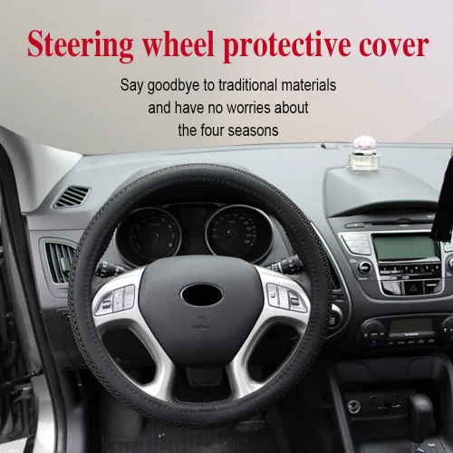 Vista 6 de HAOBO Funda elástica para volante de 15 pulgadas, cómoda funda elástica para volante de automóvil, cómoda y transpirable, funda de volante