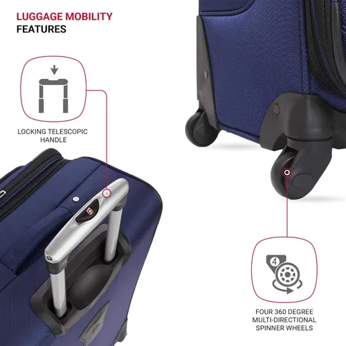 Vista 2 de SwissGear - Equipaje suave expandible Sion con ruedas Azul