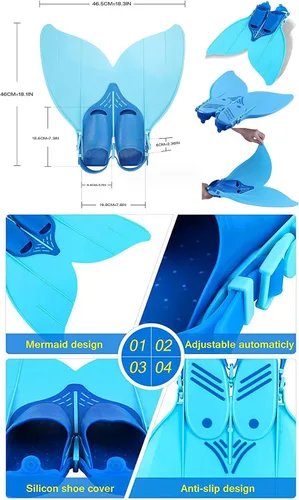 Vista 5 de Colas de sirena para nadar para niñas con monoaleta 6 piezas conjunto de traje de baño de 4 a 13 años