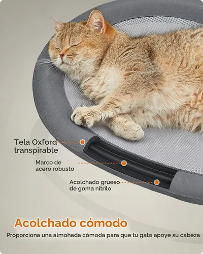 Vista 4 de Feandrea Cama para Mascotas, Hamaca para Gatos, Cama Elevada para Gatos para Múltiples Gatos, con Malla Lavable Removible, para Mascotas de hasta 20