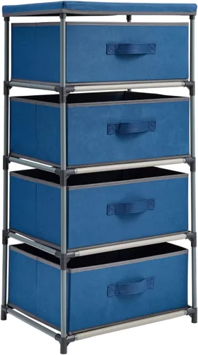 Vista 11 de Cajón clóset de almacenamiento de 4 niveles para ropa, ropa interior, documentos, objetos de la Casa, color café – (16.5 x 12.9 x 33 pulgadas)