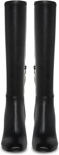 Vista 4 de SOVANYOU Botas altas de piel sintética para mujer, punta cuadrada, tacón grueso, hasta la rodilla, con cremallera lateral