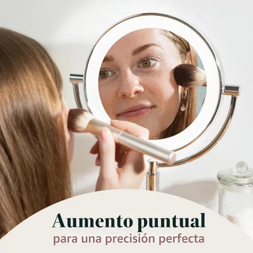 Vista 6 de Zadro Laguna Espejo de maquillaje de 11 pulgadas con luces y aumento LED iluminado espejo de maquillaje con aumento 5X/1X
