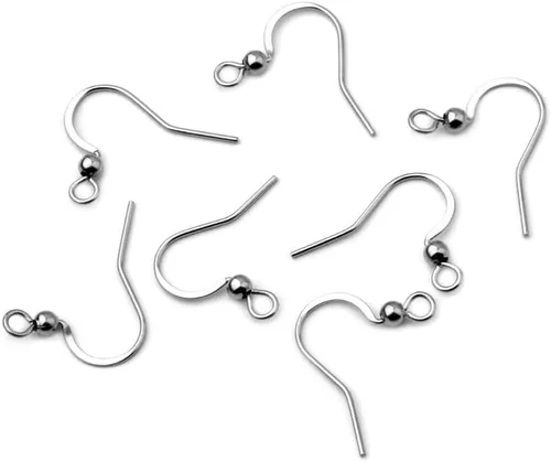 Vista 10 de 20 piezas Adabele 316 Grado Acero Quirúrgico Hipoalergénico Ganchos para Pendientes Planos en Forma de Marquesa de 45mm de Largo con Forma de V