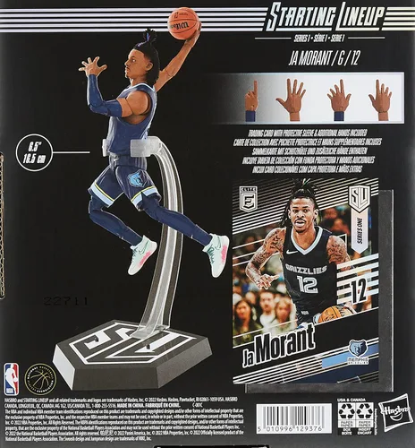 Vista 6 de Alineación Inicial Ja Morant (Memphis Grizzlies) Hasbro Figura de Acción Serie NBA 1