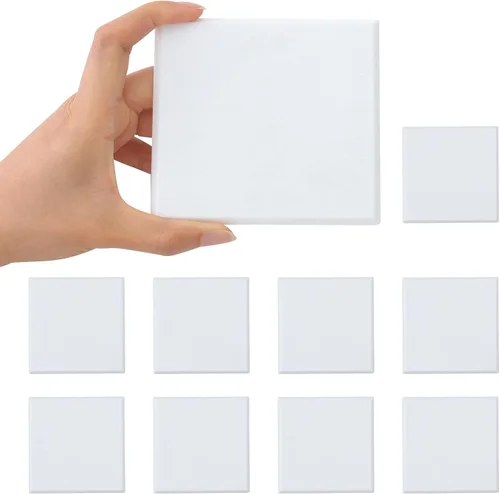 Vista 10 de Protector de pared redondo de 3 1/4 pulgadas, paquete de 10 pomos de puerta, protectores de pared rígidos de vinilo rígido, color blanco