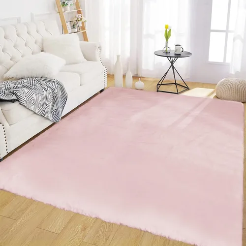 Vista 52 de Latepis Alfombra Pequeña Negra Esponjosa 2x3 pies Manta de Piel Sintética de Conejo Alfombra Suave Lavable Alfombras Peludas Shag para Dormitorio