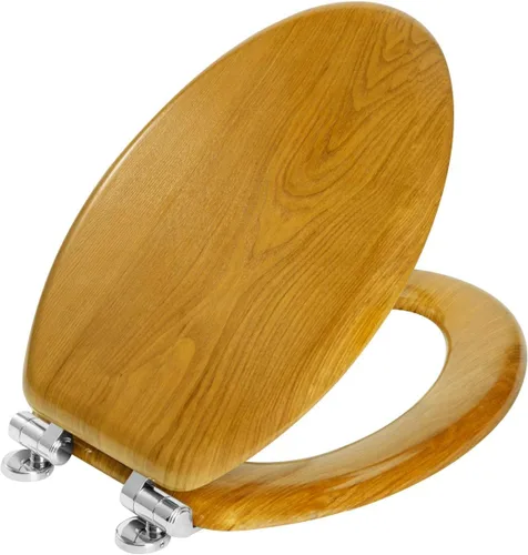 Vista 15 de Angel Shield Asiento de inodoro blanco de madera alargado con cierre silencioso 18.5" Bisagras de metal de liberación rápida, ajuste ajustable
