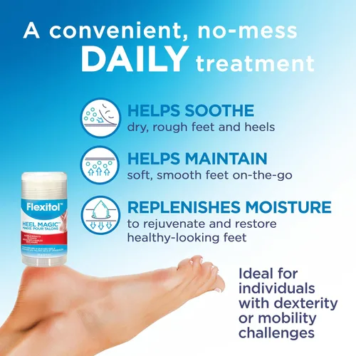 Vista 5 de Flexitol Heel Magic para piel seca o talones ásperos con manteca de karité y vitamina E, 2.5 onzas