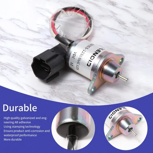 Vista 3 de M810324 Solenoide de apagado de combustible 119233-77932 Yanmar 1503ES-12S5SUC12S Reemplazar Woodward para John Deere 3038E 3036E 3032E 2025R 2032R