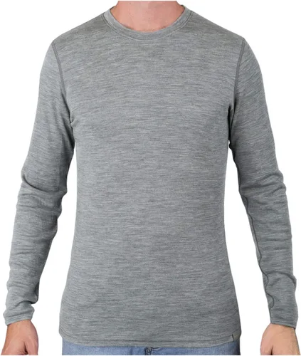 Vista 13 de MERIWOOL Capa base para hombre, 100% lana merina, peso medio, manga larga, camisa térmica Gris-Carbón