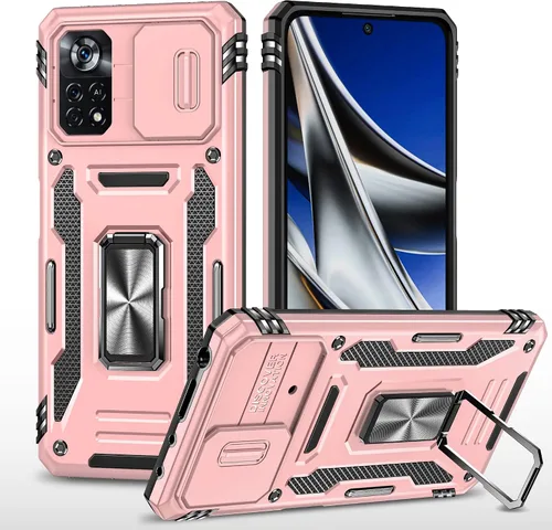 Vista 10 de Funda resistente para Xiaomi Poco X4 Pro 5G con funda protectora de cámara para Poco X4 Pro 5G, a prueba de golpes, con soporte de anillo magnético