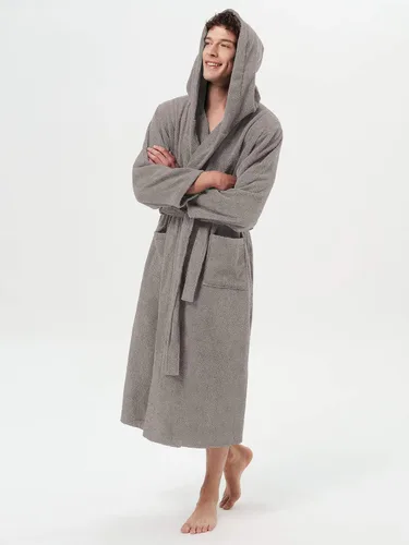Vista 4 de SIORO Mens Robes Big and Tall Terry Cloth Bathrobe Cotton Towel Hooded Full Length Housecoat Hot Tub Bath Spa Sleepwear M-2XL