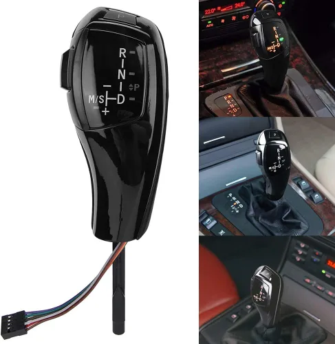 Vista 3 de Qii lu - Pomo de palanca de cambios LED – Kit de cambio de palanca de cambios LED automático LHD para E90 E92 E84 E89 para estilo F30 (negro)
