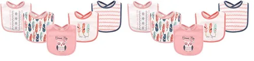 Vista 29 de Hudson Baby Baberos unisex de algodón para bebé, nube rosa, talla única (paquete de 2)