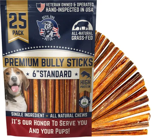 Vista 16 de Devil Dog Pet Co. Palitos Bully Trenzados para Perros – Paquete de 3 Golosinas Masticables de 6 Pulgadas, 100% Naturales, de un Solo Ingrediente