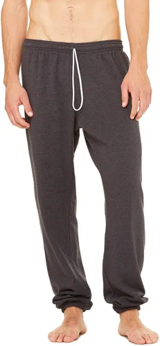 Vista 8 de Bella + Canvas - Pantalón largo de forro polar para hombre, color negro Athletic Heather