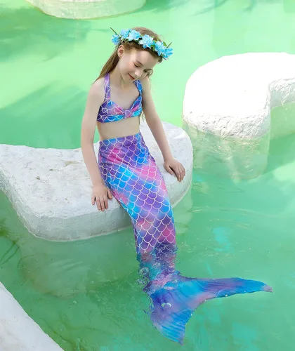 Vista 2 de Kokowaii - Sofisticado traje de baño con cola de sirena para niñas