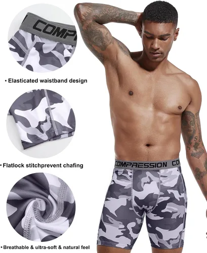 Vista 4 de Holure - Pantalones cortos de compresión para hombre, 3