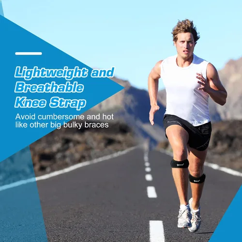 Vista 5 de IPOW - 2 bandas pequeñas de estabilización de rótula para rodillas para adolescentes y niños, banda para rodilla para fútbol, baloncesto, correr