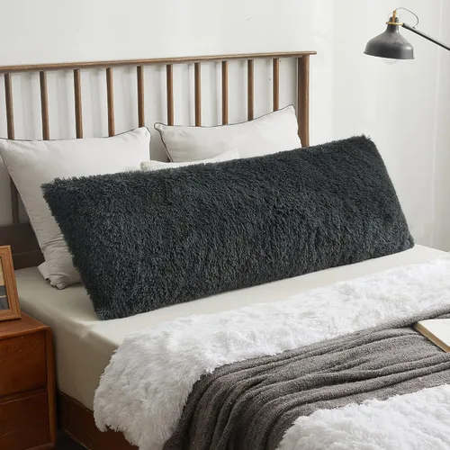 Vista 10 de XeGe Funda de Almohada Corporal de Felpa Suave, 20x54 Funda de Almohada Corporal Grande y Esponjosa, Boho de Piel Sintética Difusa Funda de Almohada