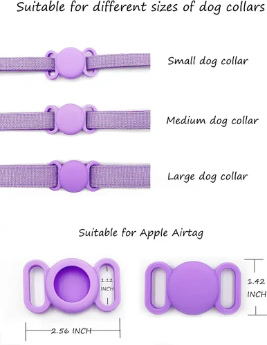 Vista 4 de Petank Collar de perro AirTag acolchado suave para perros pequeños a grandes, con dispositivo AirTag de silicona - Rosa (M)