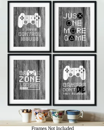 Vista 2 de Decoración de sala de juegos para niños, cosas geniales para tu habitación, cueva de hombre, dormitorio, sala de juegos y bar, juego de 4 accesorios