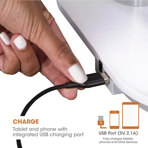 Vista 3 de Ottlite Espejo de maquillaje LED de carga inalámbrica - Luz de aumento iluminada con puerto USB