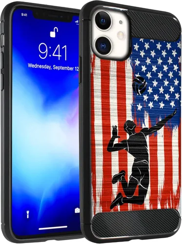 Vista 14 de CasesOnDeck - Funda compatible con Apple iPhone 11 / iPhone XI (2019) de 6.1 pulgadas, funda delgada de fibra de carbono TPU para acentuar arañazos