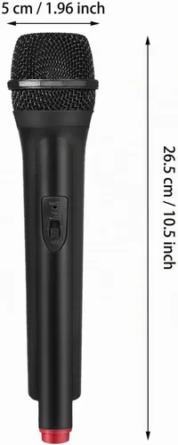 Vista 2 de Micrófono Falso de Plástico Micrófono Realista Simular Práctica de Habla Accesorio para Karaoke Divertido en el Escenario o Disfraz Accesorio