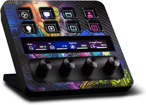 Vista 13 de MightySkins - Piel de fibra de carbono compatible con Elgato Stream Deck + Marble Magma Acabado de fibra de carbono texturizado protector