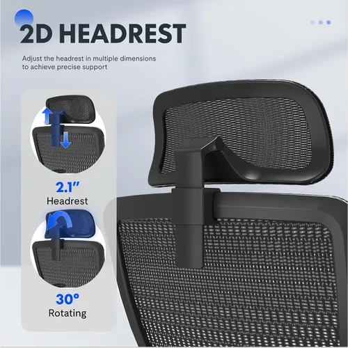 Vista 8 de FLEXISPOT Silla de oficina ergonómica con reposapiés, silla de computadora con respaldo de malla, sillas de escritorio de oficina en casa