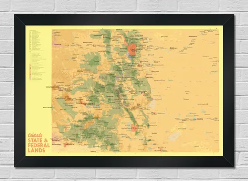 Vista 10 de Colorado Parques estatales & Federal lands Póster Mapa 24 x 36