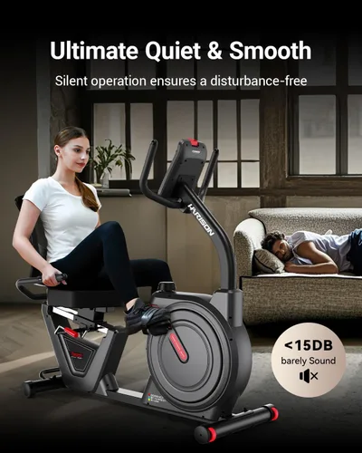 Vista 4 de HARISON Pro Recumbent Exercise bike with Arm Exerciser for Adult and Seniors, Low-Impact Recumbent Stationary Bike for Knee-Friendly 400LBS