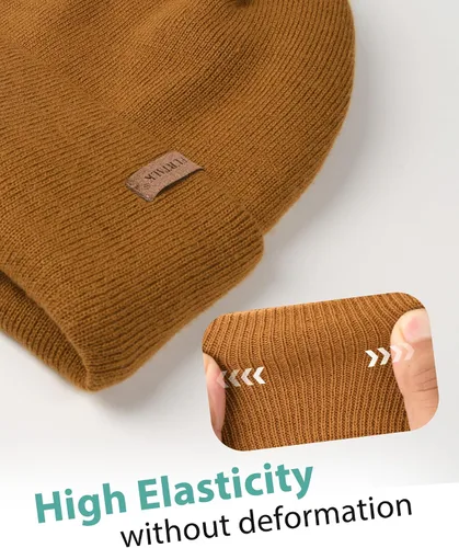 Vista 3 de FURTALK Gorro para hombre y mujer, con puños, grueso, unisex, gorro de invierno