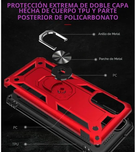 Vista 3 de Funda compatible con Samsung Galaxy S20 FE con protector de pantalla HD, grado militar, prueba de caídas de 16 pies, anillo, a prueba de golpes