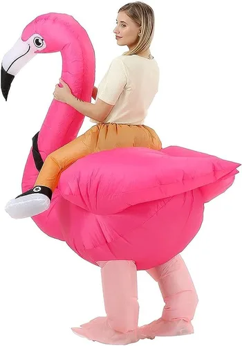 Vista 5 de maulem Flamingo Inflatable Costume Fun Dress Up Halloween Costumes for Adult Valentine's Day Play