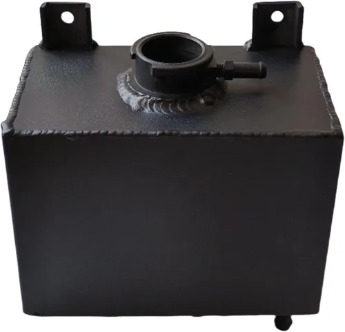 Vista 3 de Nuevo tanque universal de depósito de refrigerante de botella de expansión de desbordamiento de aluminio con tapa NEGRO